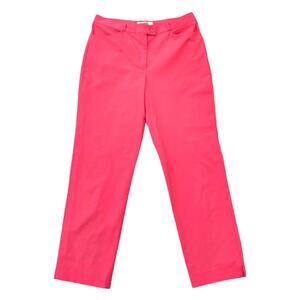 Bright Coral Pink Golf Pants Mimi Collection Stretch Crop Embroidered Size 77